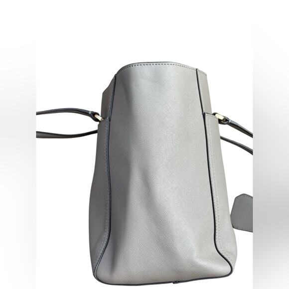 Tory Burch Gray Leather Parker Tote Bag - Picture 8 of 11